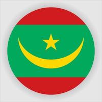 Mauritania Flat Rounded National Flag Icon Vector
