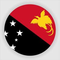 Papua New Guinea Flat Rounded National Flag Icon Vector