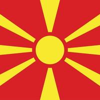 bandera nacional de la plaza de macedonia del norte vector