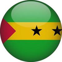 Sao Tome and Principe 3D Rounded National Flag Button Icon vector