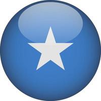 Somalia 3D Rounded National Flag Button Icon vector