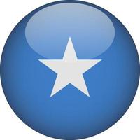 Somalia 3D Rounded National Flag Button Icon vector