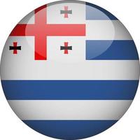 Adjara 3D Rounded National Flag Button Icon Illustration vector