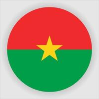 vector de icono de bandera nacional redondeada plana de burkina faso