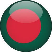 Bangladesh 3D Rounded National Flag Button Icon Illustration vector