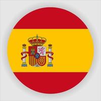 españa, plano, redondeado, bandera nacional, icono, vector