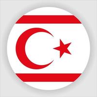 Turkish Republic of Northern Cyprus Flat Rounded National Flag Icon Vector