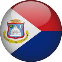 Sint Maarten 3D Rounded National Flag Button Icon vector