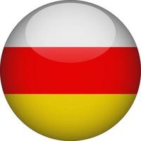 South Ossetia 3D Rounded National Flag Button Icon vector