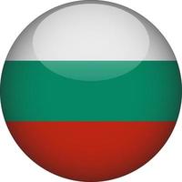 Bulgaria 3D Rounded National Flag Button Icon Illustration vector