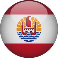 French Polynesia 3D Rounded National Flag Button Icon Illustration vector