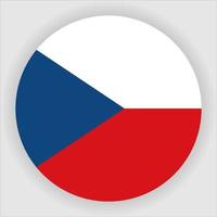 Czech Republic Flat Rounded National Flag Icon Vector