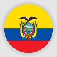 Ecuador Flat Rounded National Flag Icon Vector