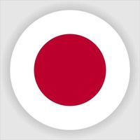 japón, plano, redondeado, bandera nacional, icono, vector