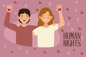 human rights activists couple vector