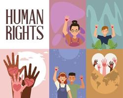 human rights scenes vector