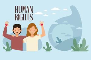 couple human rights activists vector