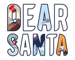 dear santa lettering vector