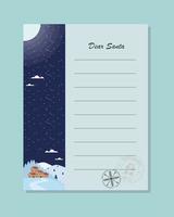 santa letter with snowscape vector