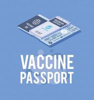 vaccine passport and ticket vector