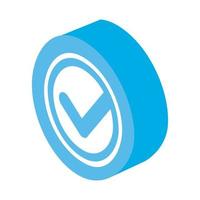 check symbol blue vector