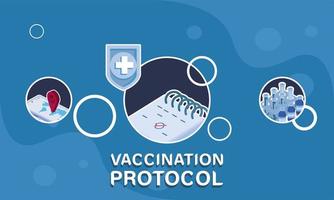 vaccination protocol isometric icons vector