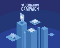 vaccination campaign with calendar vector