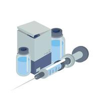 viales de vacuna y caja vector