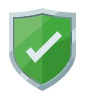 green shield with check vector