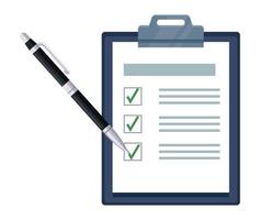 checklist with pen vector