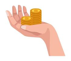 hand with coins vector