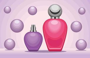 purple and pink perfumes vector