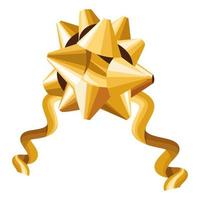 golden bow decoration vector