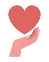 hand lifting heart vector