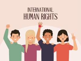 human rights day card vector