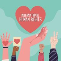 human rights in heart vector