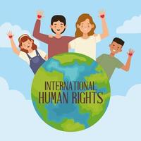 human rights people in world vector