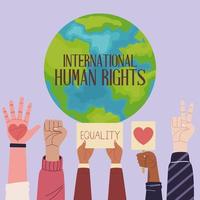 human rights world planet vector