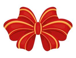 red and gold bow vector