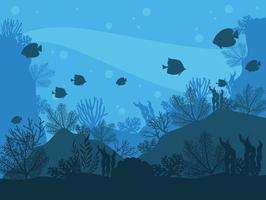 beautiful sealife scene vector