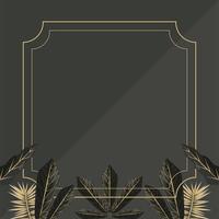 leafs in square frame vector