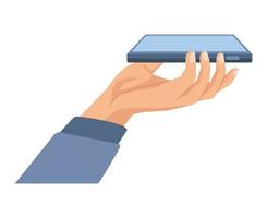 mano con smartphone vector