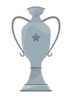 silver trophy cup vector