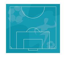 half soccer court template vector