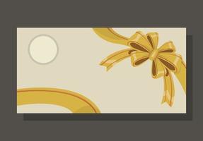 card with golden bow vector