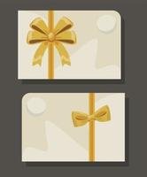 cards with golden bows vector