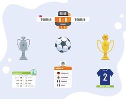 iconos de torneo de futbol vector