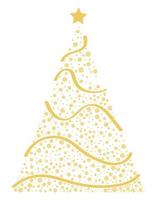 christmas golden tree vector