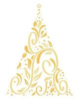 christmas tree golden vector