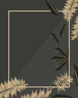 square frame with leafs vector